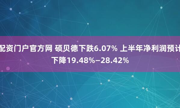 配资门户官方网 硕贝德下跌6.07% 上半年净利润预计下降19.48%—28.42%